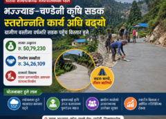 भञ्ज्याङ–चण्डेनी कृषि सडक स्तरोन्नति, ग्रामीण बस्तीमा वर्षभरि सडक पहुँच विस्तार हुने